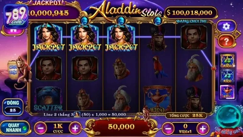 Khám phá ưu đãi khi chơi game Aladdin Slots 789club