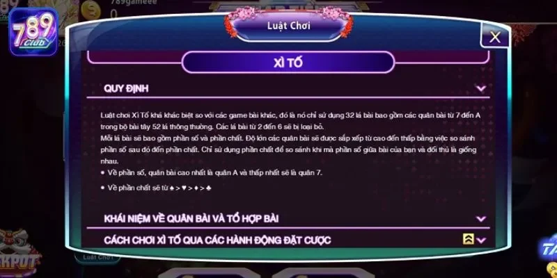 Tìm hiểu luật chơi xì tố 789club cơ bản