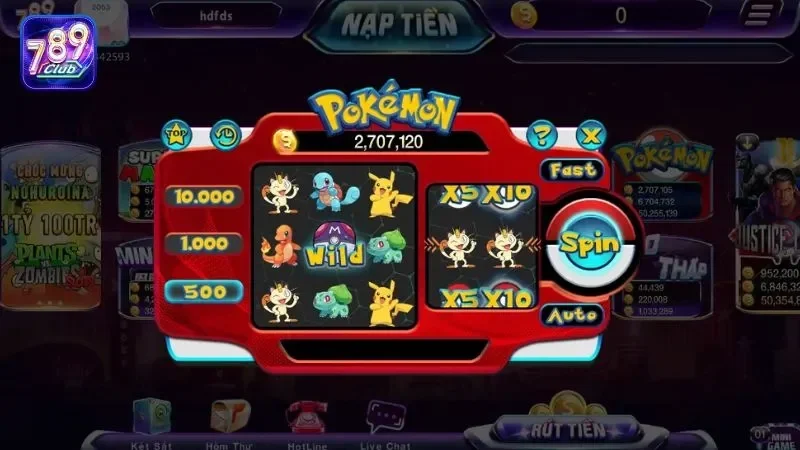 Tổng hợp các bonus và khuyến mãi khi chơi nổ hũ Pokemon 789club