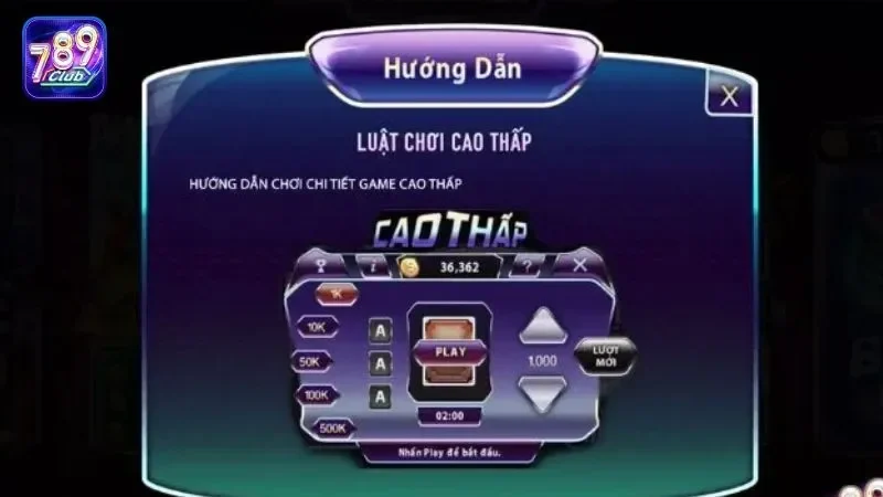 Hướng dẫn cách chơi game Cao Thấp tại 789club